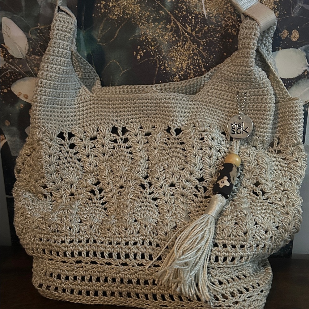 The Sak Beige Woven Tote Bag